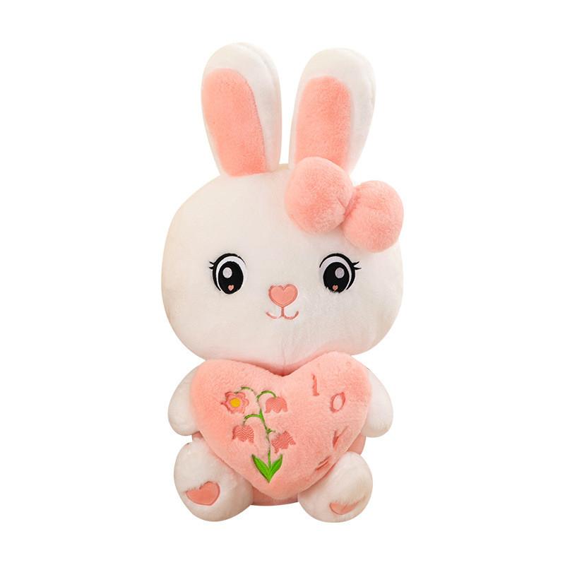 Heart Bunny Plush Doll Bedtime Stuffed Animal Birthday Gift Comfort Pillow Toy