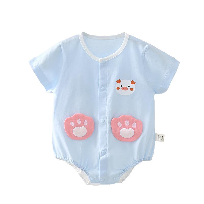 Summer Cotton Baby Romper - Short Sleeve One-Piece for Boys & Girls