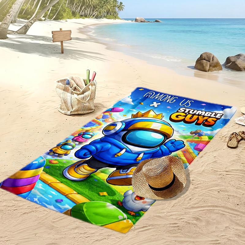 Stumble Guys Beach Towel, Soft Absorbent Quick‑Dry Towel for Beach Pool Swimming Travel Home