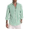 Camicia da uomo a maniche lunghe con colletto a righe, vestibilità ampia