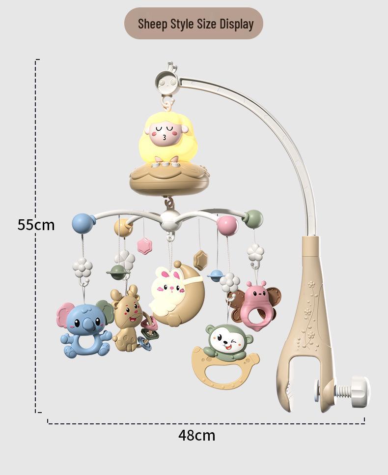 Newborn Crib Mobile: Rotating Music Rattle Toy for Babies 0-3 Months, Suitable for Crib or Stroller