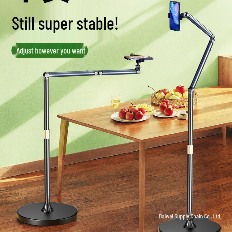 360° Floor-Standing Mobile Phone Stand for Overhead Shots & Selfie Live Broadcasts