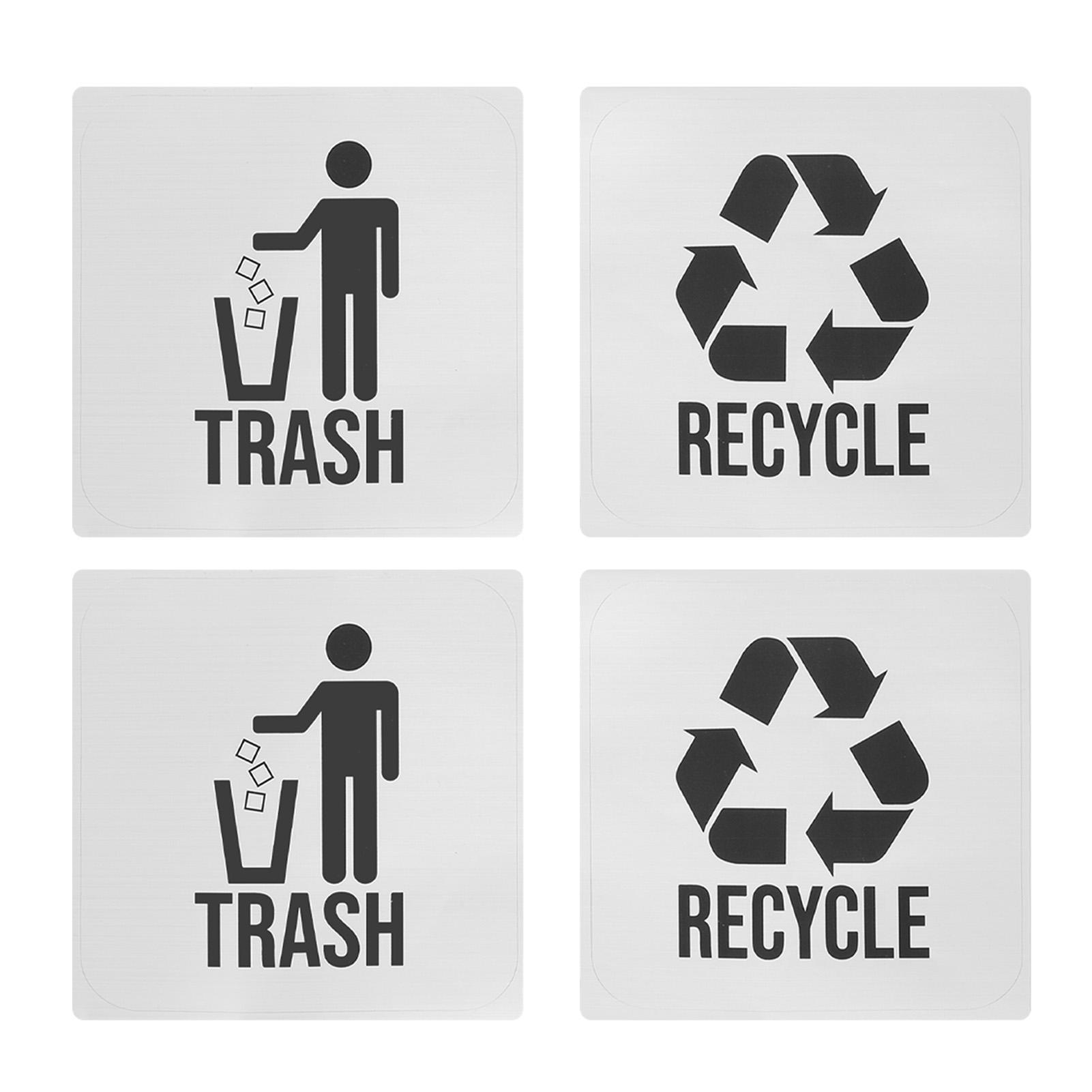 Recycle and Trash Stickers Indoor Outdoor Kitchen Office Organization Garbage Bin Waste Basket Labels