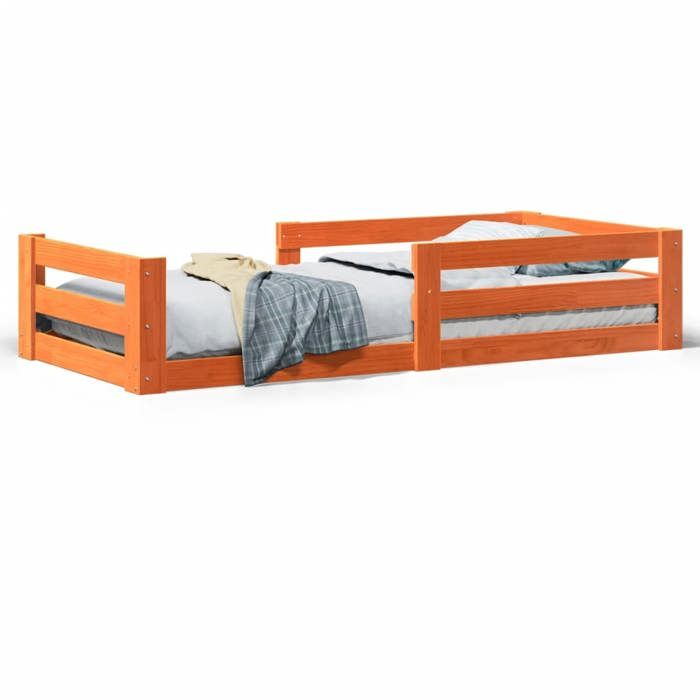 VidaXL Cadre de lit sans matelas cire marron 80x200 cm bois pin massif, meuble de chambre à coucher, sommier, lit en bois, 855680