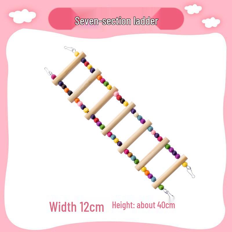 Parrot Swing & Climbing Ladder Toy for Budgies and Cockatiels - Chewable Hanging Ring & Cloud Design