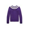 Polo Ralph Lauren Knit Sweater Kids FW23 Crew Neck Striped Trim Single-Breasted Long Sleeve Purple Kids sweater 313916542001