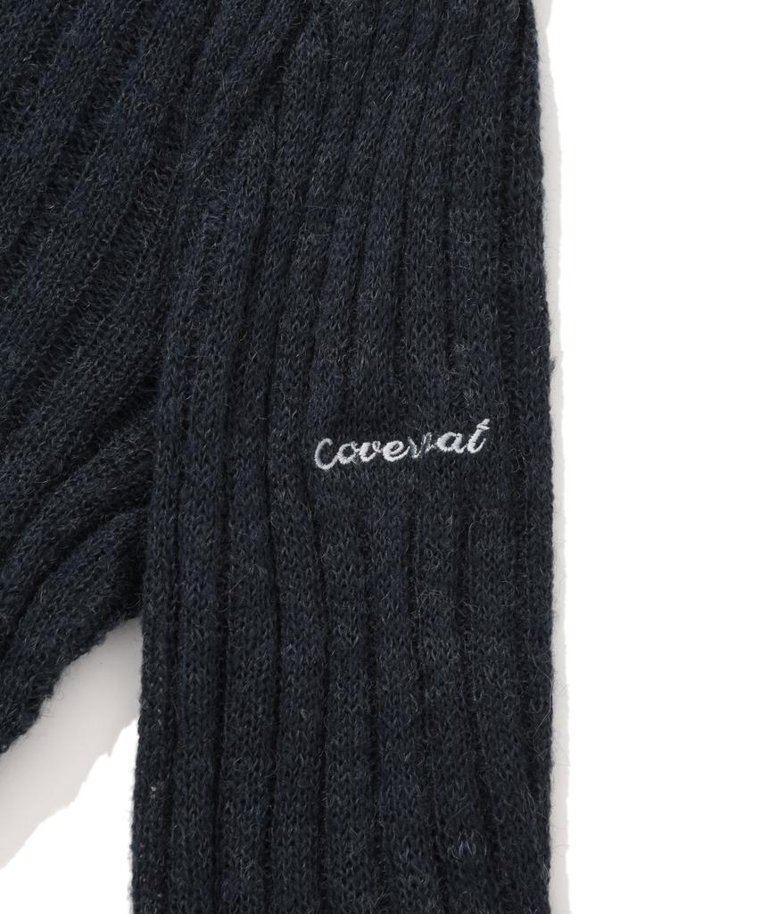 COVERNAT WOMAN Ribbed Turtleneck Knit Dark Blue