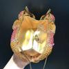 Elephant Style Evening Purse Clutches  Pink/Yellow Rhinestone  Crystal Women Wedding Bridal  Handbags Girls Rhinestone Purses