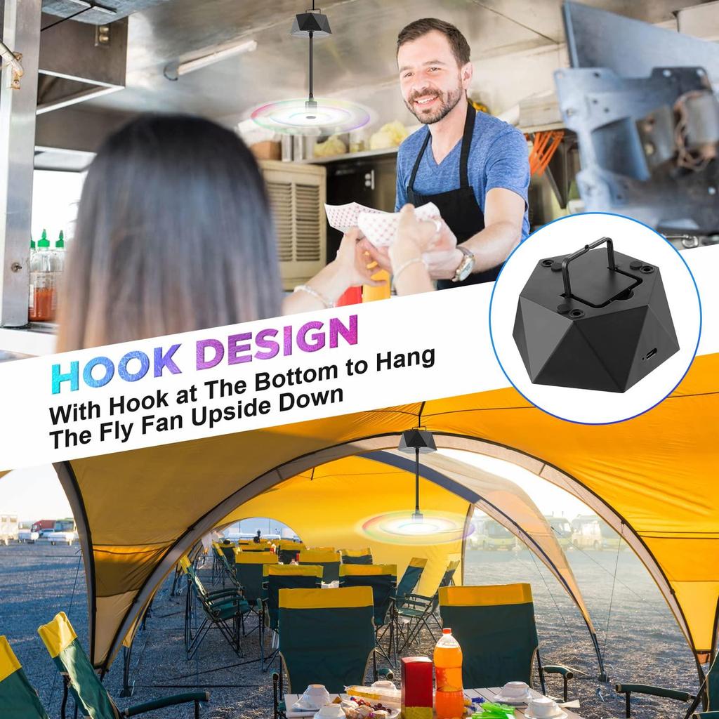 Battery Powered Food Fans for Tables Keep Flies Away Fly Spinner Table Top  for Picnic, Party, BBQ