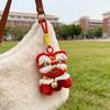 Yousheng Plush Lion Dance Keychain Chinese Style Cartoon Animal Pendant Traditional Lion Dance Bag Charm New Year Gifts for Women Girls