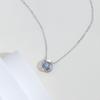 Blue Lab Grown Diamond Necklaces Real Gold Pendant for Women Girls in Stock Wholesale