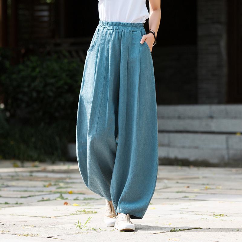Women's Spring/Summer Zen Retro Cotton Linen Lantern Pants