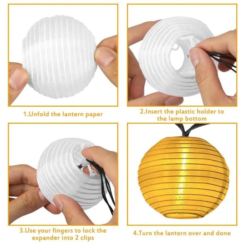 Wasserdichte Laterne Lichterkette 6,5 m 30 LED Solar-Außenlampe Weihnachtsgirlande zum Jäten Hausgarten-Dekor