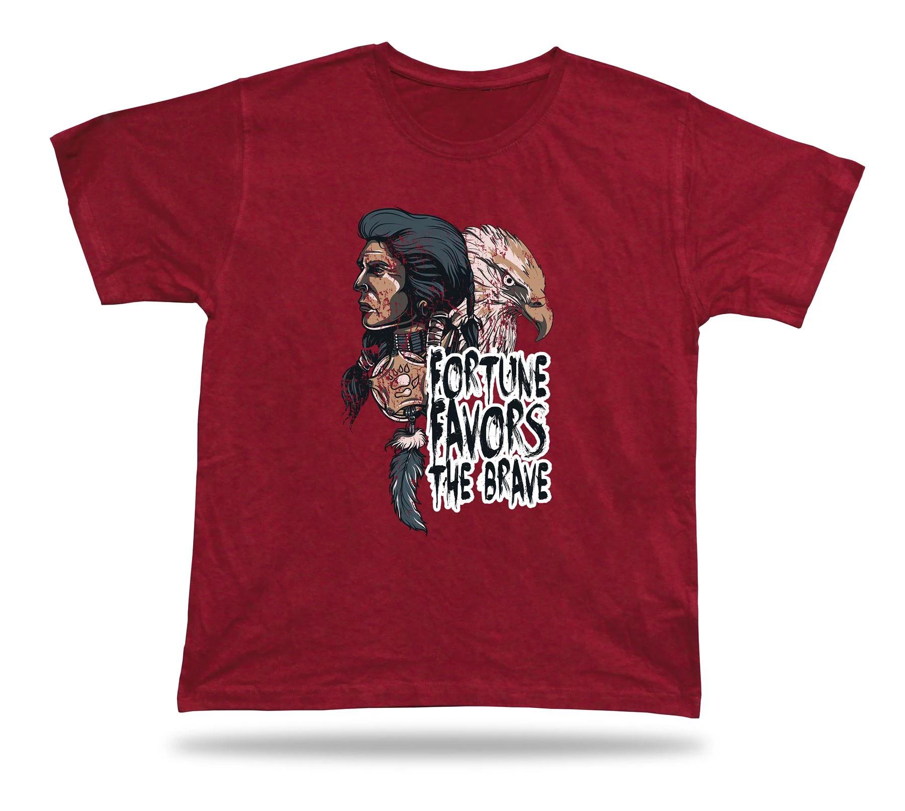 Fortune Favors The Brave Eagle Warrior Modern TShirt 100 Cotton ONeck Short Sleeve Summer Casual Mens Tshirt Streetwear S
