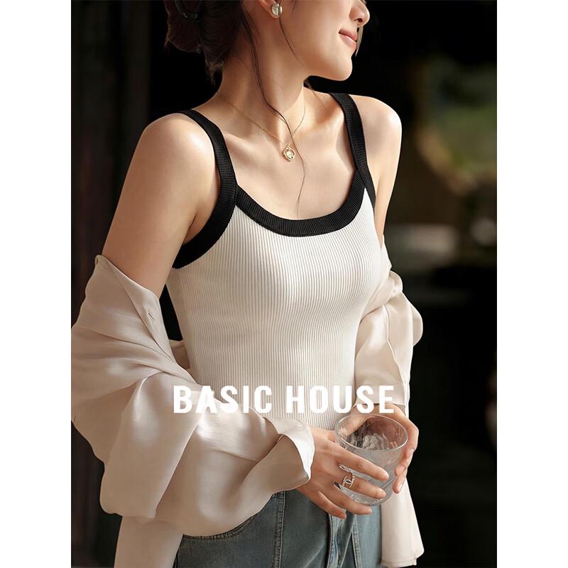 

Basic House Women s Color-block Slim Fit U-Neck Camisole S