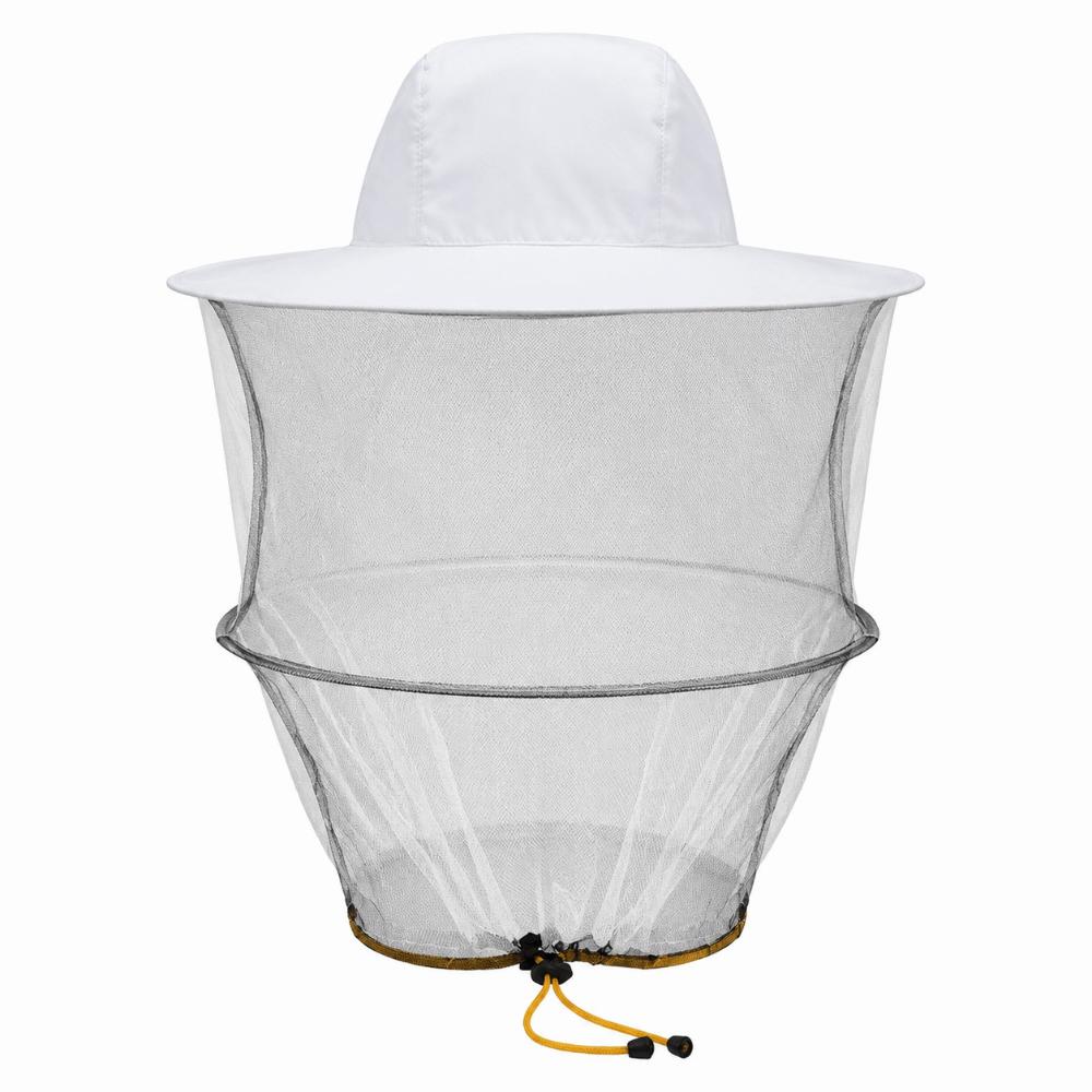 Thickened Mesh Beekeeping Hat with Brim Mosquito Net Hat Protective Bee Hat  Outdoor Fishing белый