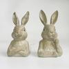 Pastoral Resin Rabbit 2-piece Set, Desktop Decoration Ornament, Retro and Old American Country Garden Statue