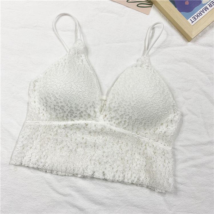 

Французское кружево Красивая спинка Бесшовное Беспроводное Бандо Слим-фит Короткий жилет M