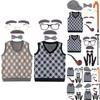 Halloween Costume Set For Kids Featuring Short Black Wig And Grandpa Beard Accessories