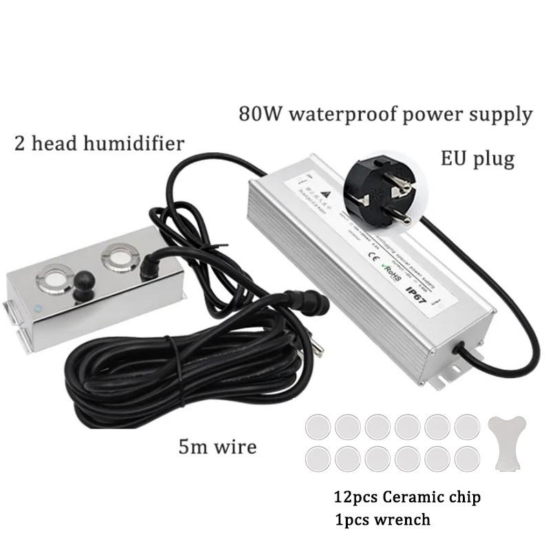 

2/4/6/8/10/12 Голов Туманообразователь Нержавеющая Сталь Увлажнитель Воздуха Садовый Распылитель Тумана Промышленный Ультразвуковой Генератор Тумана