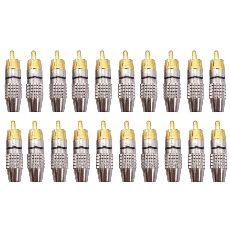 20X Vergoldet Löten Audio Video Stecker Adapter Connector Werkzeug Teile