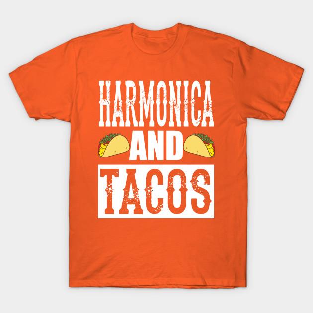 

New Fashion Men T Shirt Harmonica And Tacos Funny Taco Band Print Short Sleeve Tops Tees Casual