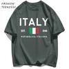 Italy Repubblica Italiana Printed Men T Shirts AllMatch Cotton TShirt Casual Crewneck Loose Streetwear Man Summer Basics Top