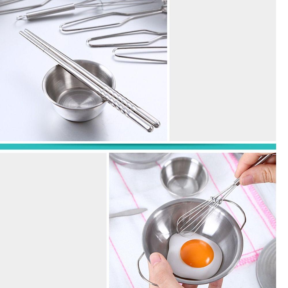 25pcs Educational Food Cooking Kitchen Toys Stainless Steel Mini Kitchen Utensils Toys   Kids Gifts