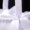 Blomsterkurv Elegant Romantisk Innlagt Rhinestone Mini Hvit Bryllup Brudepike Håndholdt Blonder Blomsterkurv Sceneoppsett Rekvisitt