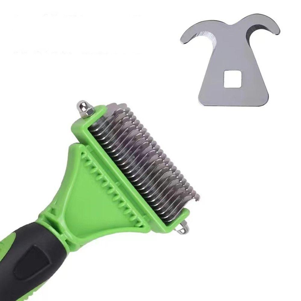 Comfortable Handle Undercoat Rake Comb Two-Sided Shedding Hair Remover Comb  For Dog Cat