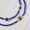 Natural Lapis Lazuli Chalcedony Design Necklace Collarbone Chain Sweater Chain