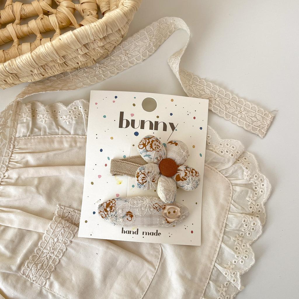 Cute Children Hair Pins Matte Cartoon Fruit Plant Fabric Embroidery BB Hair Clips for Girl Korea Simple Fashion Hair Accessories