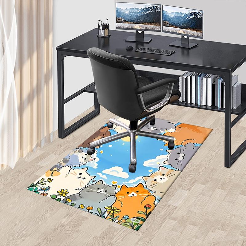 

Килимок під крісло з тваринами, офісний килим, килим великого розміру для декору дому, килим для дивана, килимок під стіл, ідея подарунка для любителів котів, підходить для спальні, вітальні 60cm by 90cm