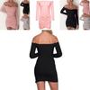 Elegant Women Long Sleeve Off Shoulder Evening Cocktail Party Club Bodycon Mini Dress Us