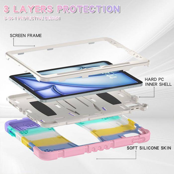 Coque de Protection - E.F.Connection - pour iPad Air 11" / 10,9" - Multicolore - Support Inclus - Chocs Absorbants