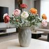 Simulated Lulian Flower Faux Silk Ranunculus Bouquet with 1 Bloom And 1 Bud for Wedding Home Photography Decoration Floral Arrangements