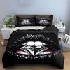 Diamond Glitter Lips Art Bedding Duvet Cover Set  (1*Duvet Cover 2*Pillowcases, without duvet insert)
