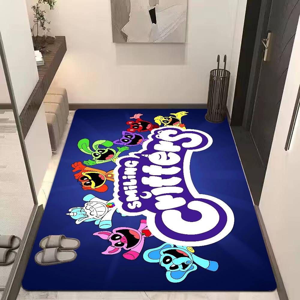 Cartoon S Smiling C Critters Door Mat Washable Non Slip Living Room Sofa Chairs Area Mat Kitchen Doormat Area Rug
