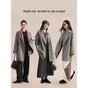 XWI Women's Retro Dark Twill Double-sided Wool Coat