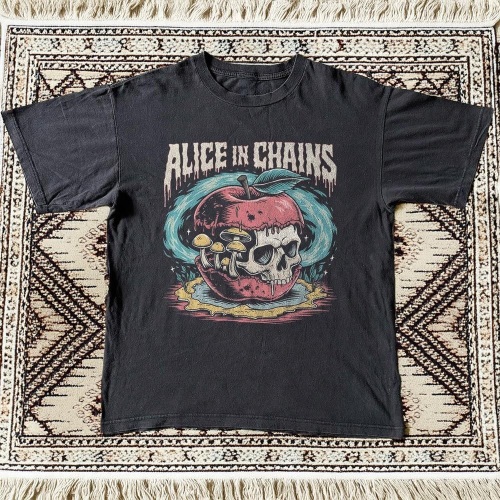 

Alice in Chains Skull Apple Alternative Metal Black Cotton Tshirt Unisex T-Shirt XL