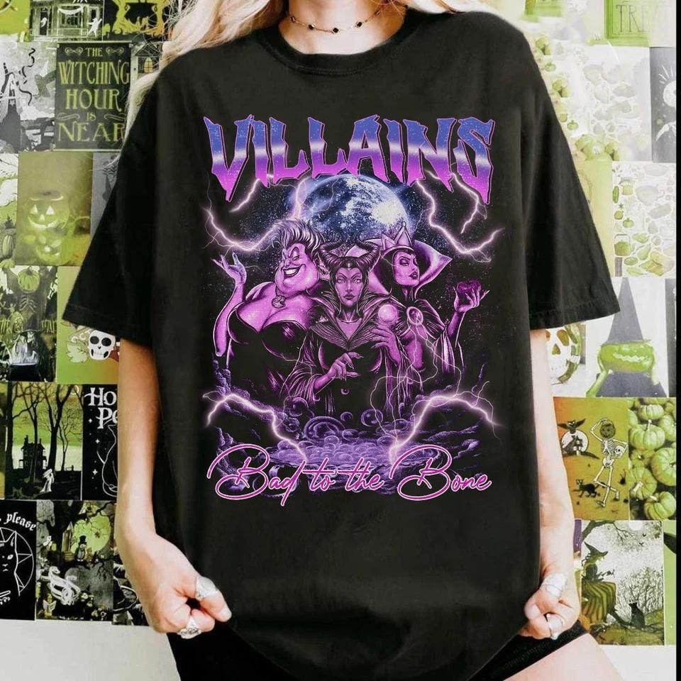 Vintage Disney Villains Bad to the Bone Halloween shirt Unisex Shirt M
