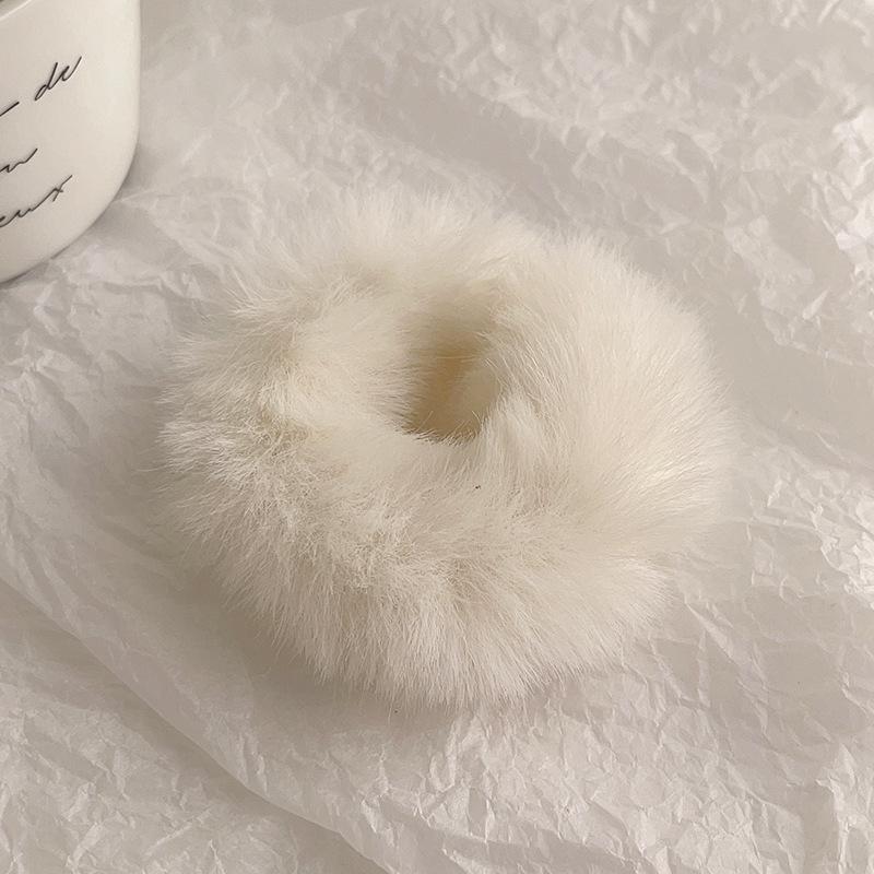 Plush Woolen Hair Tie - Women's Autumn/Winter Dopamine Style Hair Accessory