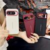 For Google Pixel 10A 10 10 Pro 10ProXL Leather Texture Solid Color Red Lens Ring Shockproof and Fingerprint-resistant Phone Case