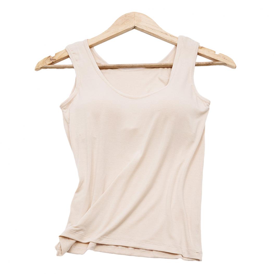 

Женская однотонная модальная майка без рукавов с U-образным вырезом, спортивный жилет XL бежевый