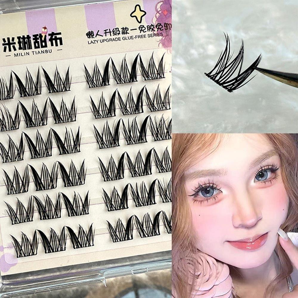 With Jelly Glue Strips Self-Adhesive Eyelashes Glue Free Manga Lashes Popular False Eyelashes Girl