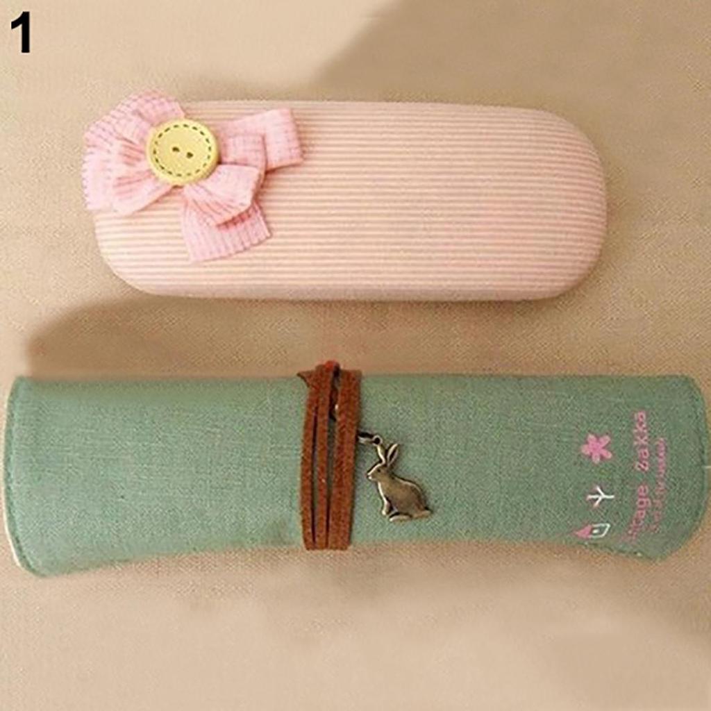 Canvas Bag Holder Wrap Roll Up Stationery Pen Brushes Makeup Pencil Case Pouch