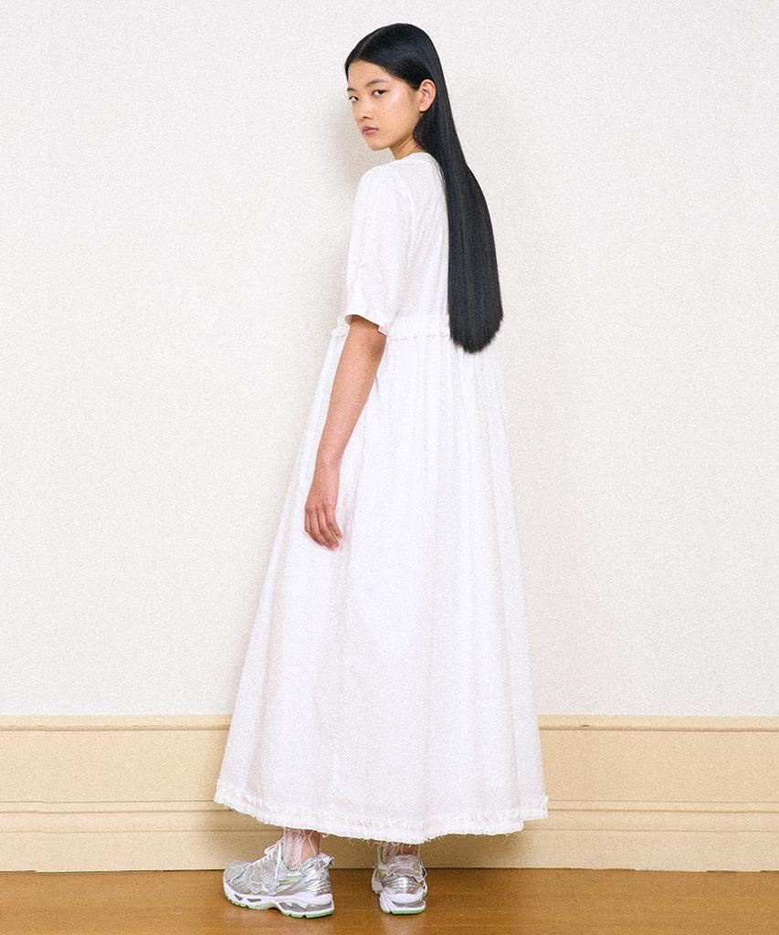 Partimento Woman Puff Sleeve Maxi Dress_White