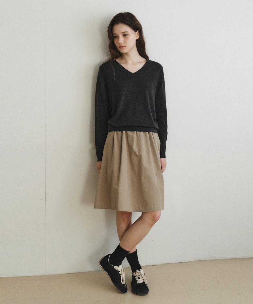 Wednesday Oasis For Woman Soft Lean V-Neck Knit_Charcoal(Wc26Kn13)