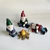 4pcs Fairy Garden Accessories Decorations, Miniature Gardening Gnomes Figurines, Mini Resin Gnome Kit, Micro Landscape Dwarfs