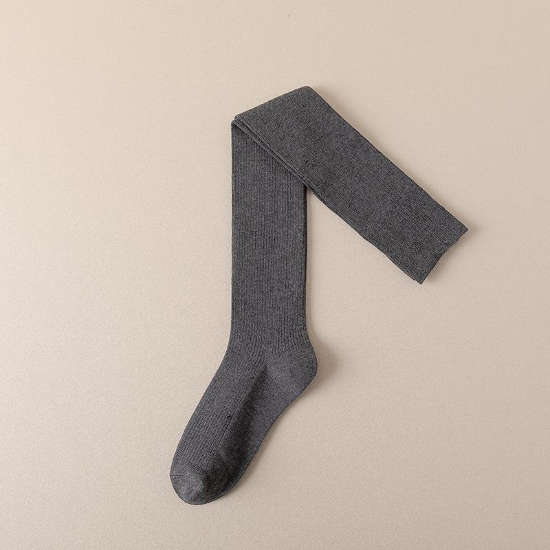 

Гольфы до колена для женщин на осень и зиму, однотонные хлопковые носки, защита коленей, компрессионное похудение ног, удлиняющие, противоскользящие чулки до бедра 1 pair темно серый